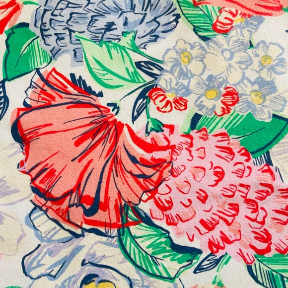 Kim Rogers Floral Dress - Bright Multicolor. Medium Ruffled Sleeve 100% Cotton - Picture 9 of 16